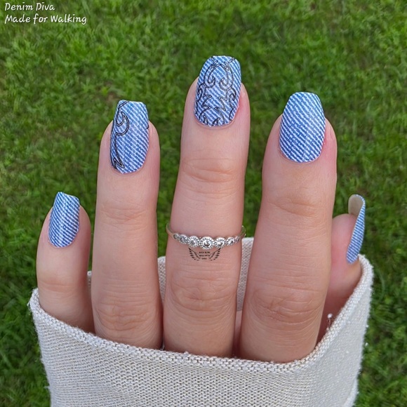 *Exclusive* Color Street: Denim Diva | Light Blue Jeans Twill Western Cowboy - Picture 9 of 13